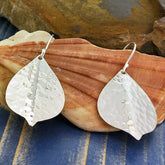 Sterling silver leaf earrings